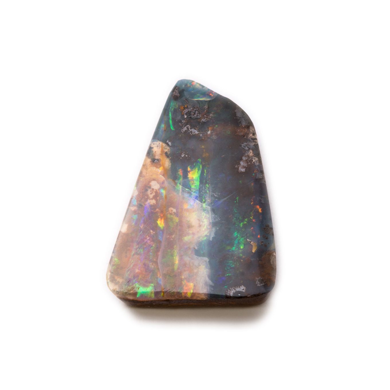 Freeform Australian Boulder Opal, Approx 15.5x12.5mm