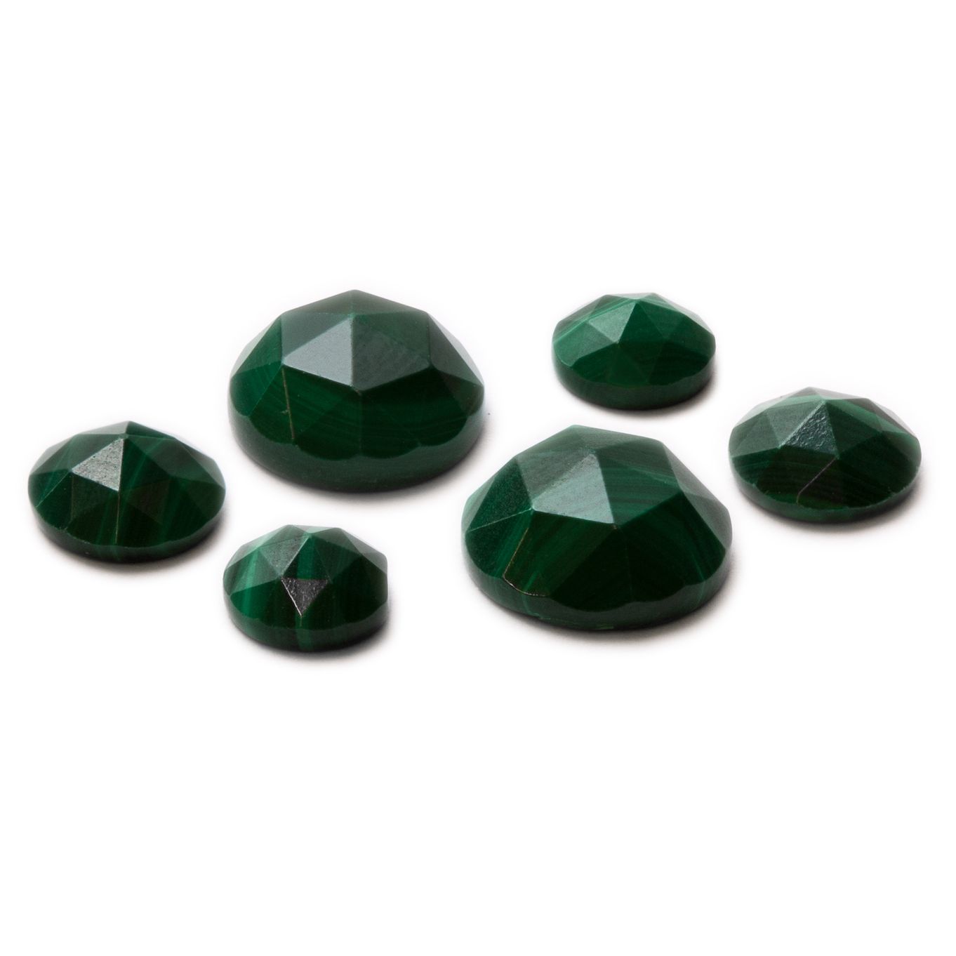 Malachite Rose Cut Cabochons