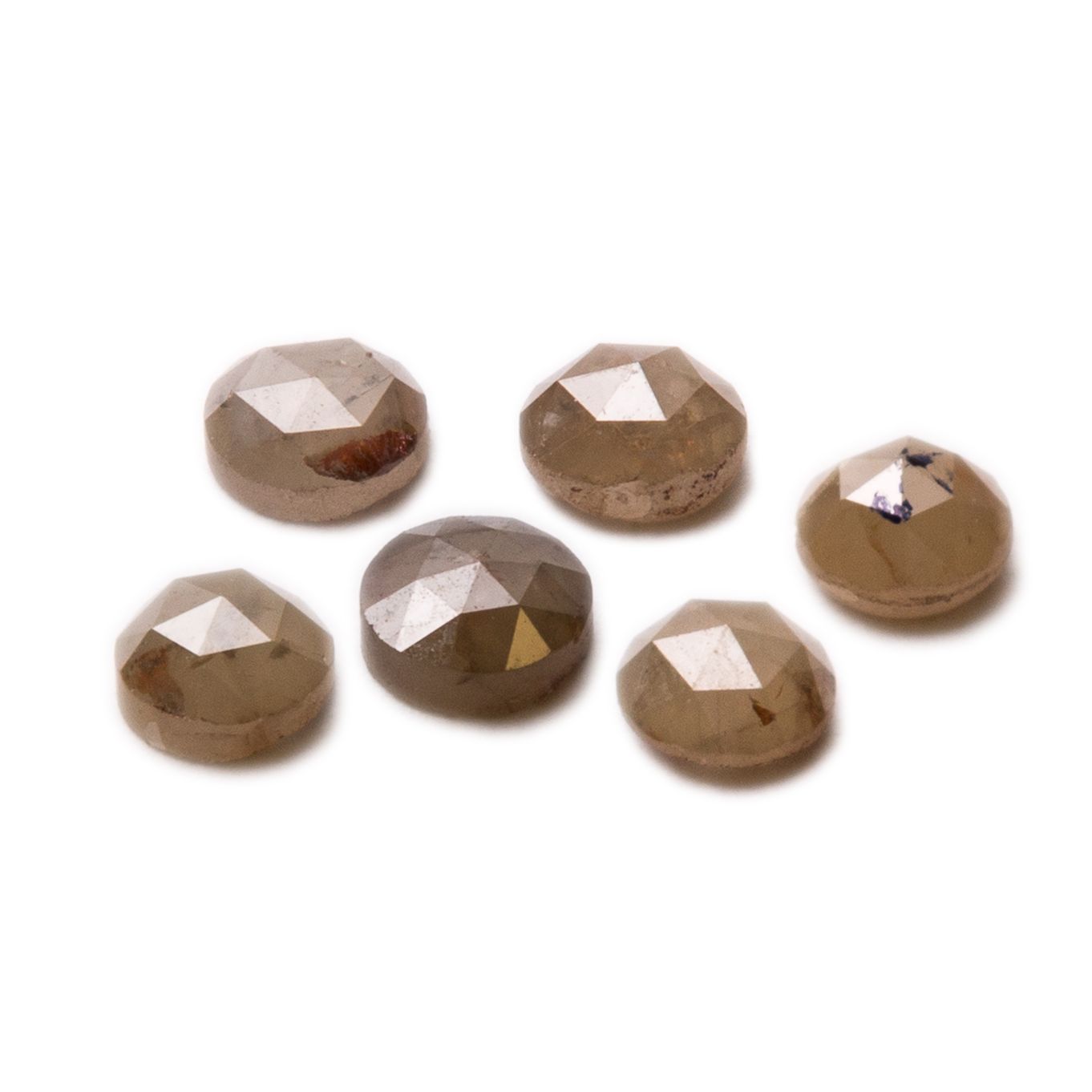 Golden Grey Diamond Rose Cut Cabochons