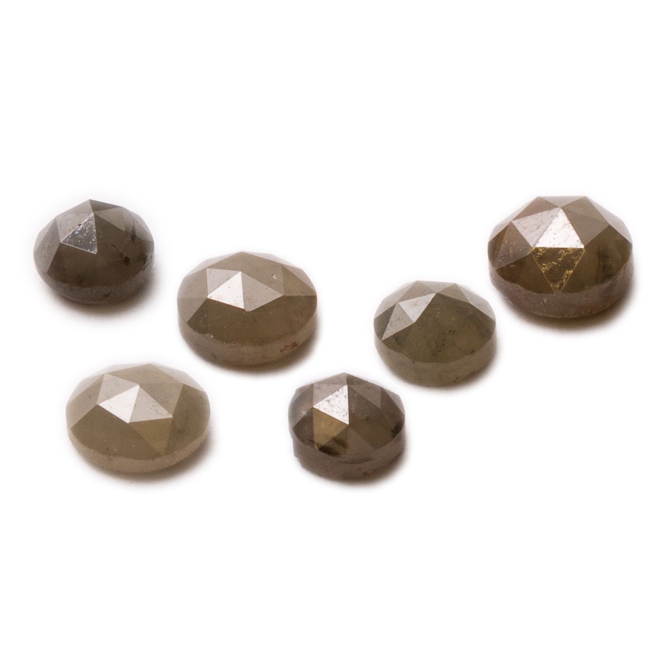 Charcoal Grey Diamond Rose Cut Cabochons