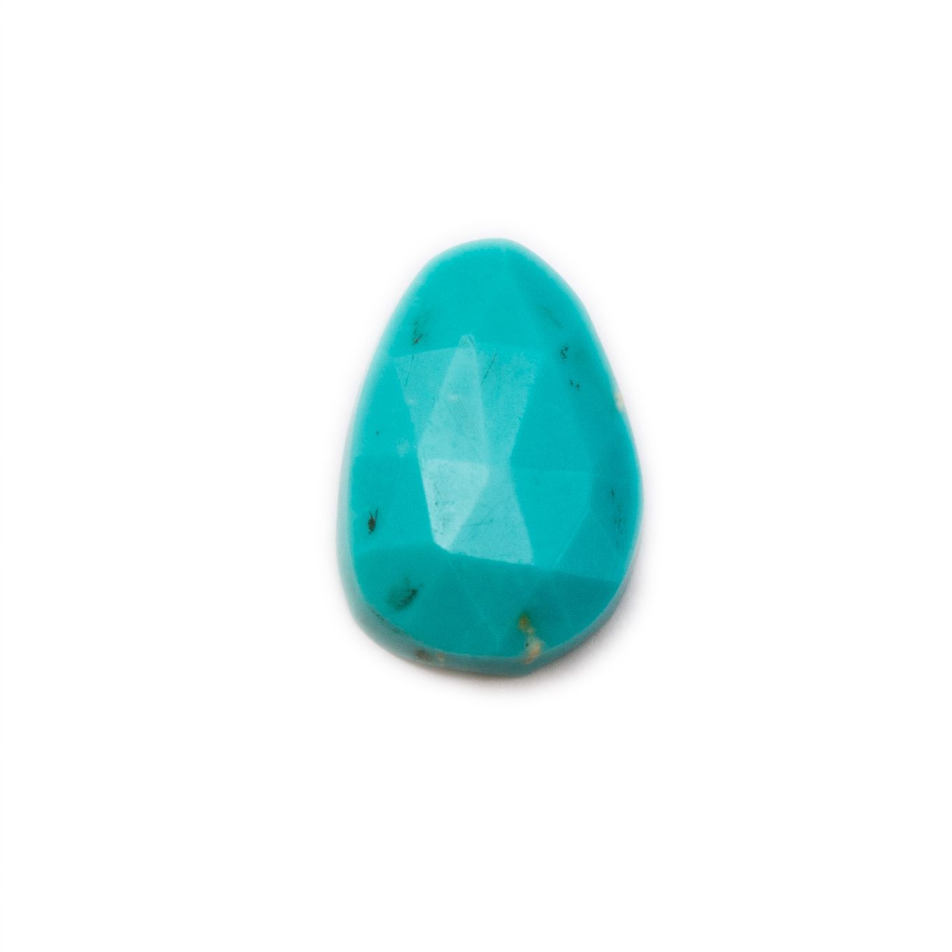 Turquoise Rose Cut Freeform Slice, Approx 11.5x8mm