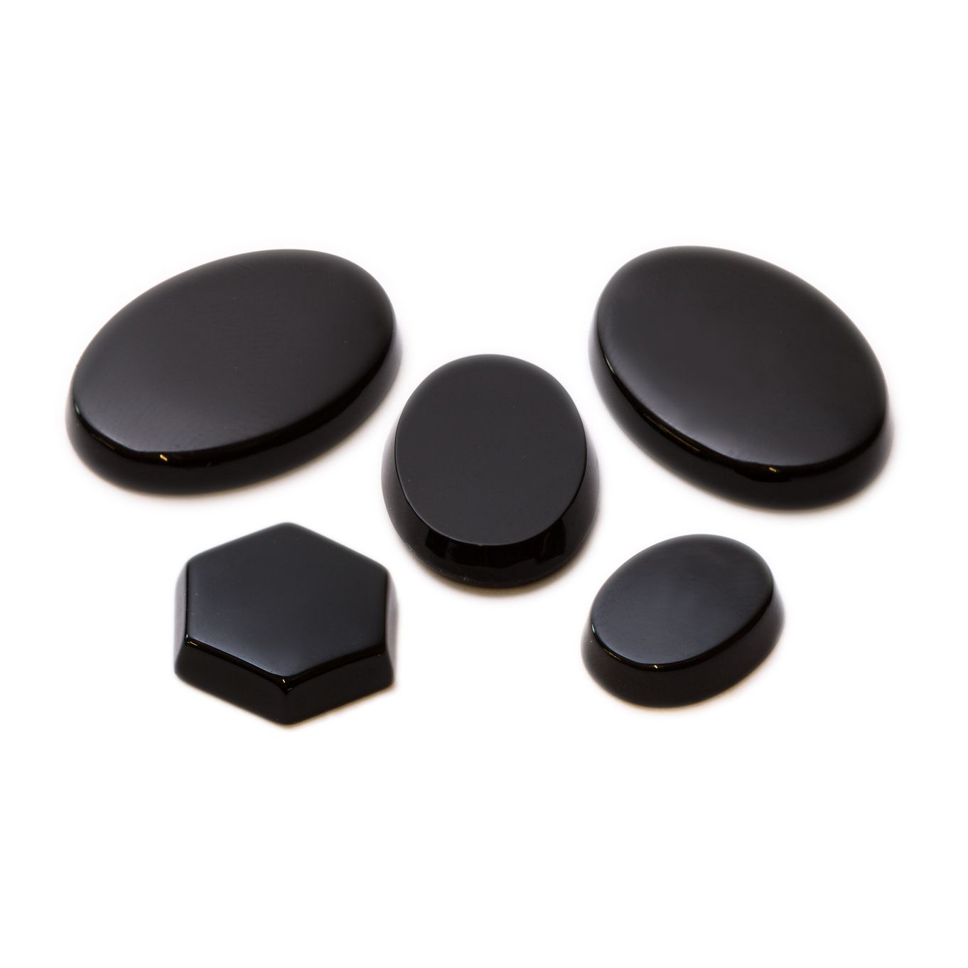 Black Onyx Flat Plate Cabochons