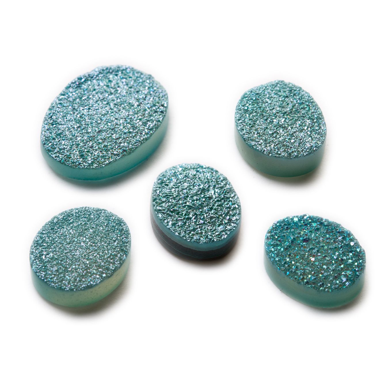 Turquoise Flat Drusy Cabochons