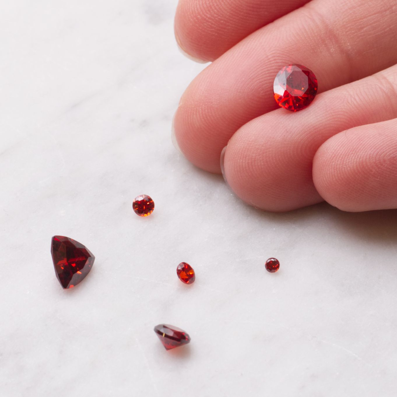 Garnet Coloured Cubic Zirconia Faceted Stones