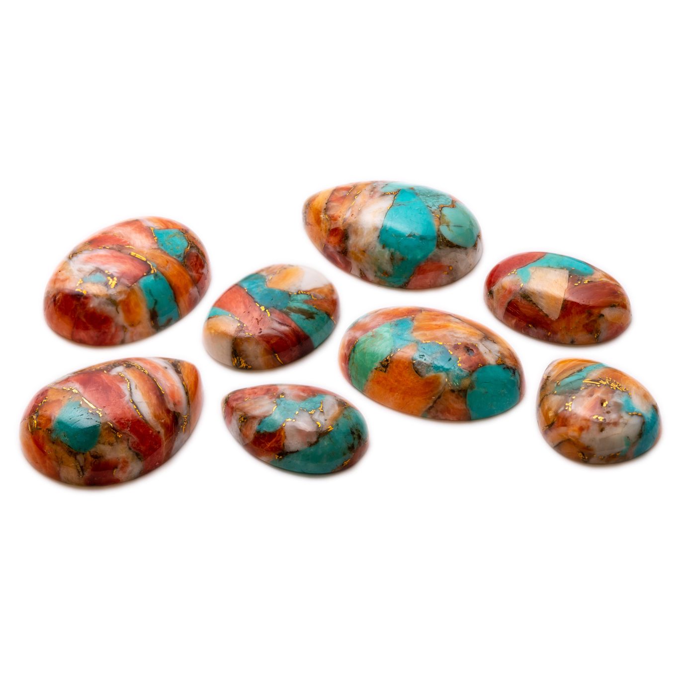 Spiny Oyster Turquoise Cabochons