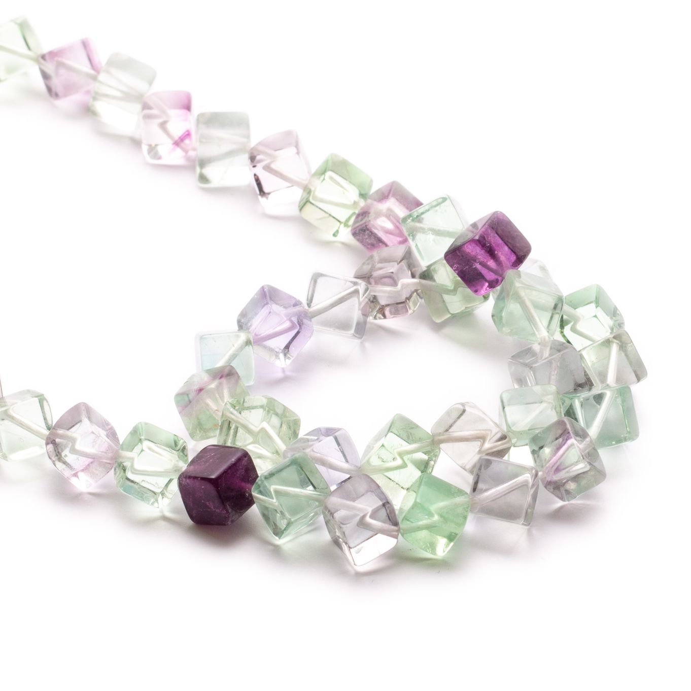 Rainbow Fluorite Cube Beads - Approx From 6mm