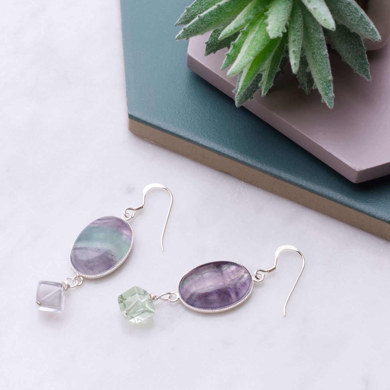 Fluorite Drop Earrings