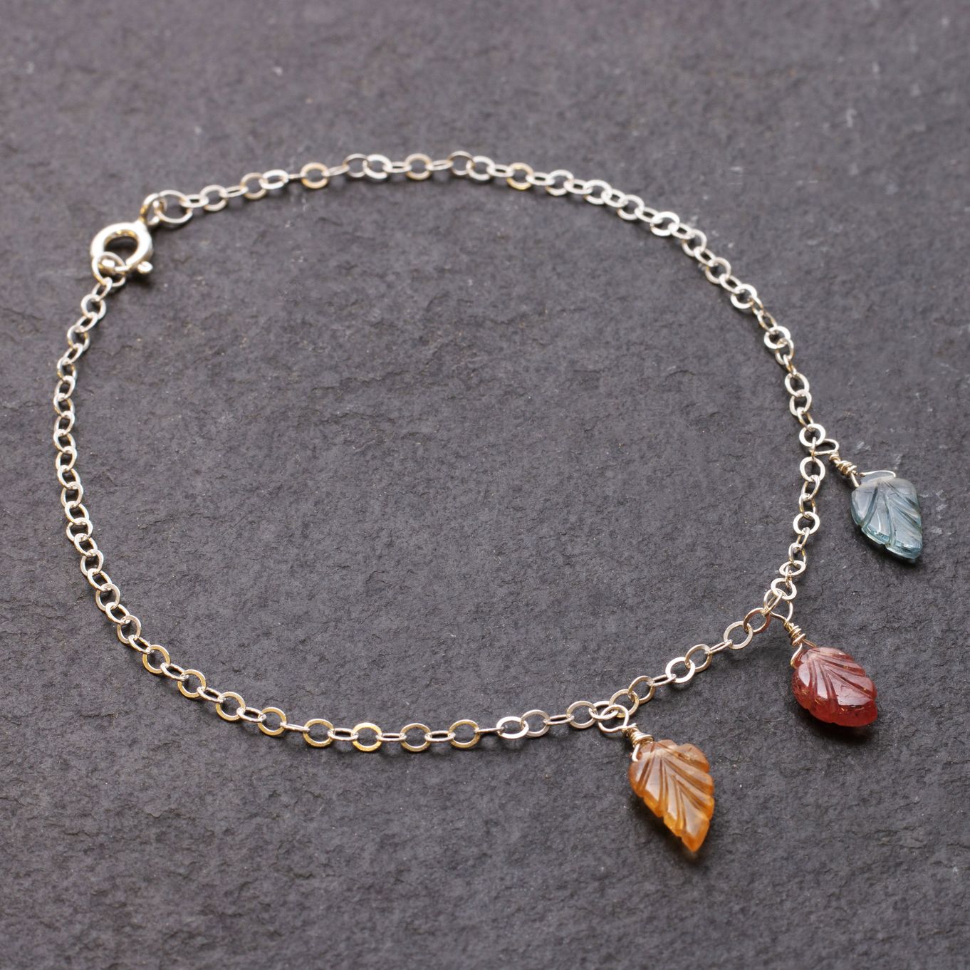 Sapphire Leaf Bracelet