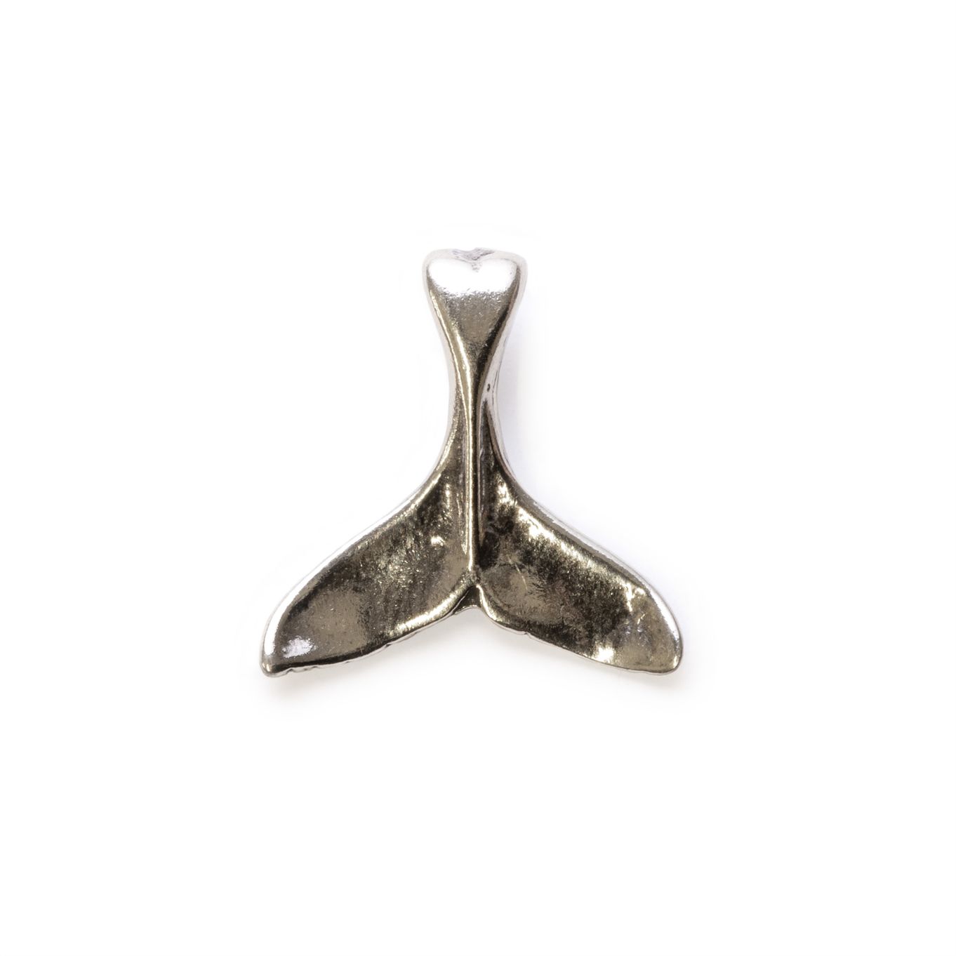 Sterling Silver Whale Tail Charm With Bail
