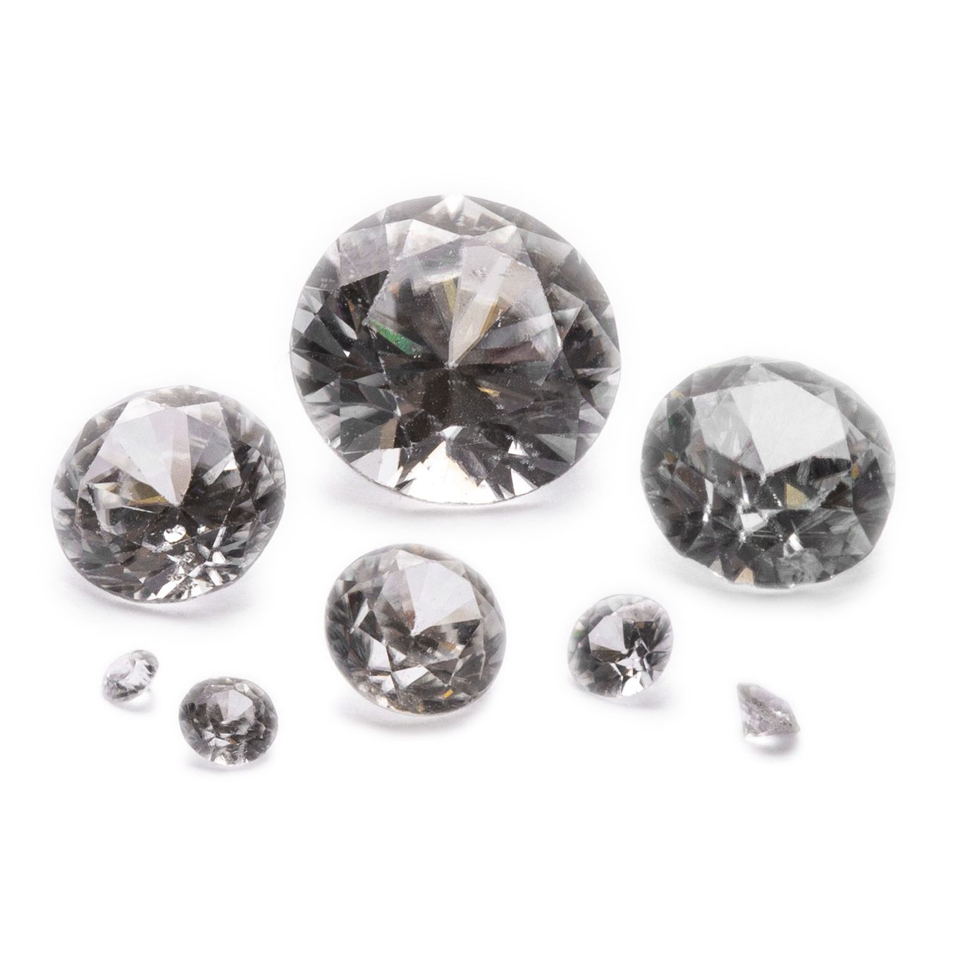 Natural White Zircon Faceted Round Stones