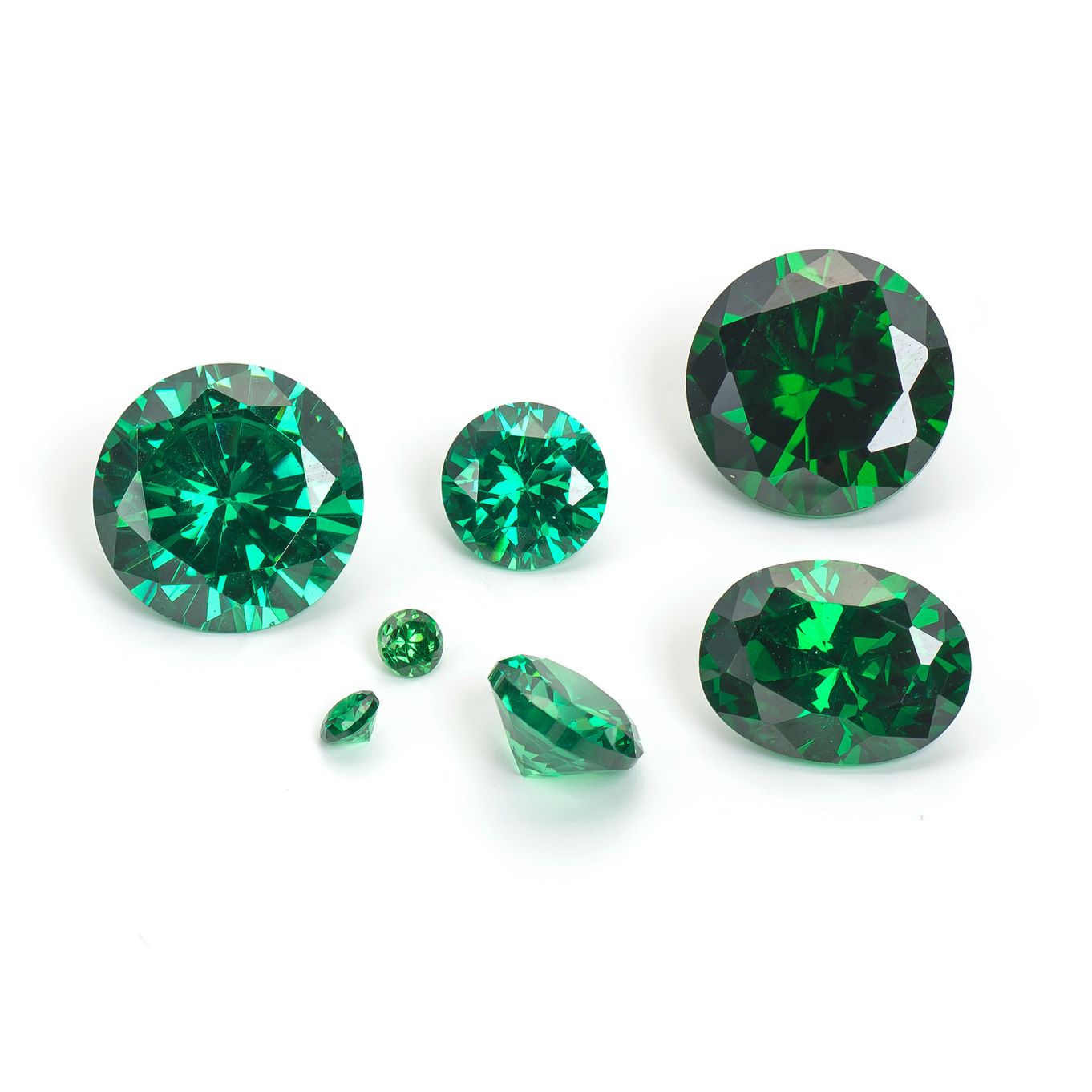 Emerald Coloured Cubic Zirconia Faceted Stones