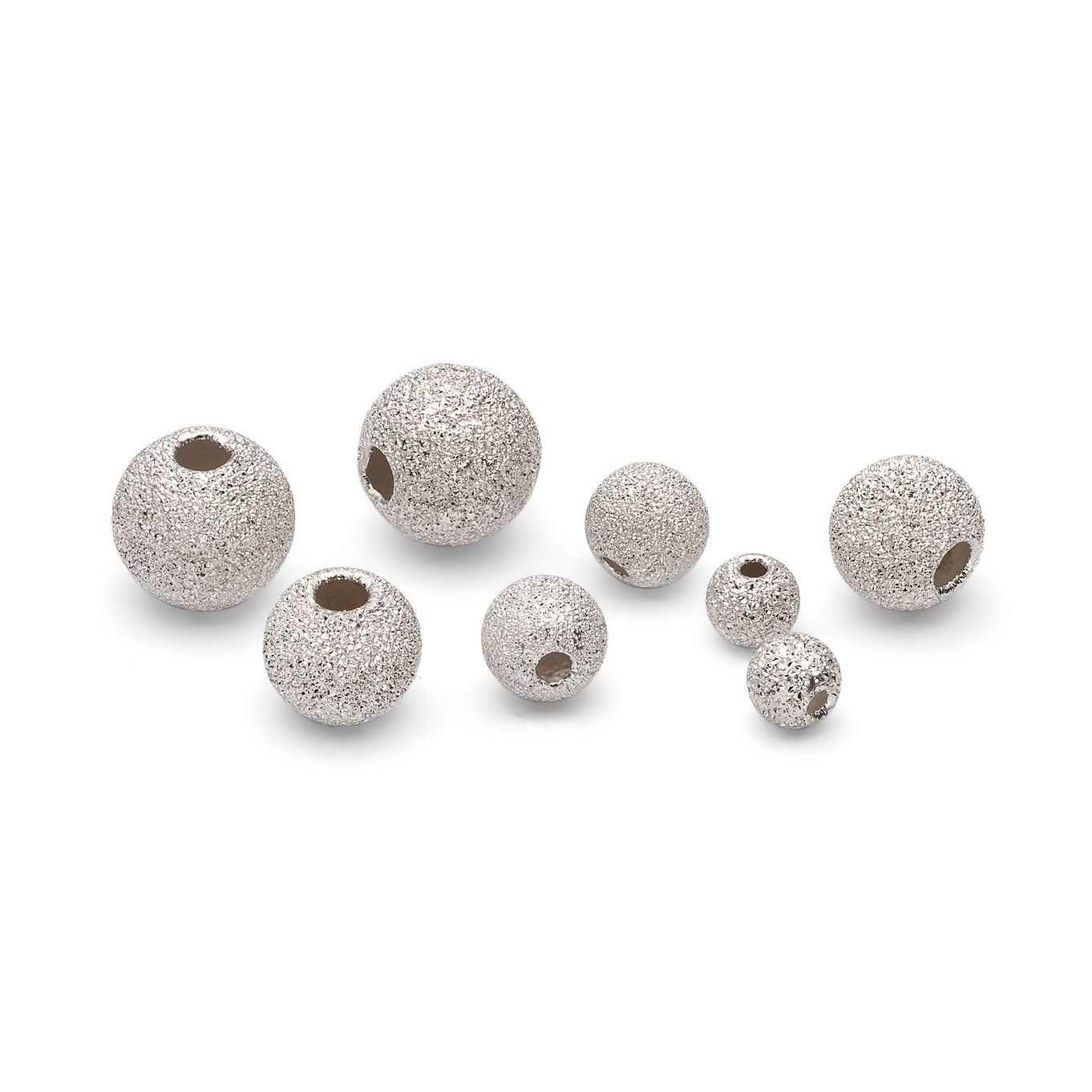 Sterling Silver Stardust Round Beads