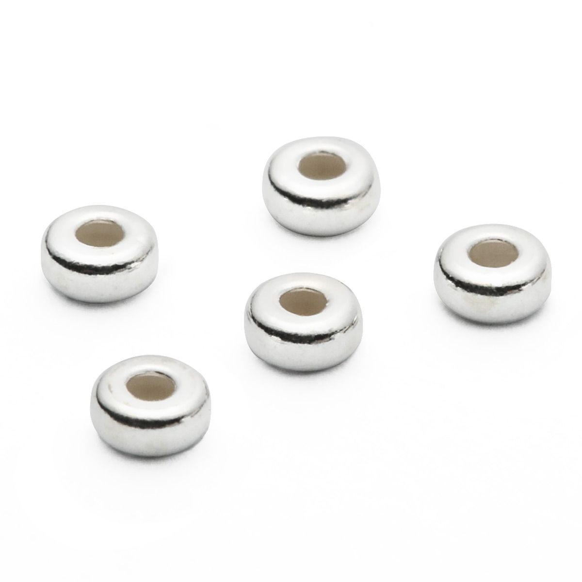 Sterling Silver 3mm Plain Flat Heishi Bead (Pack of 10)