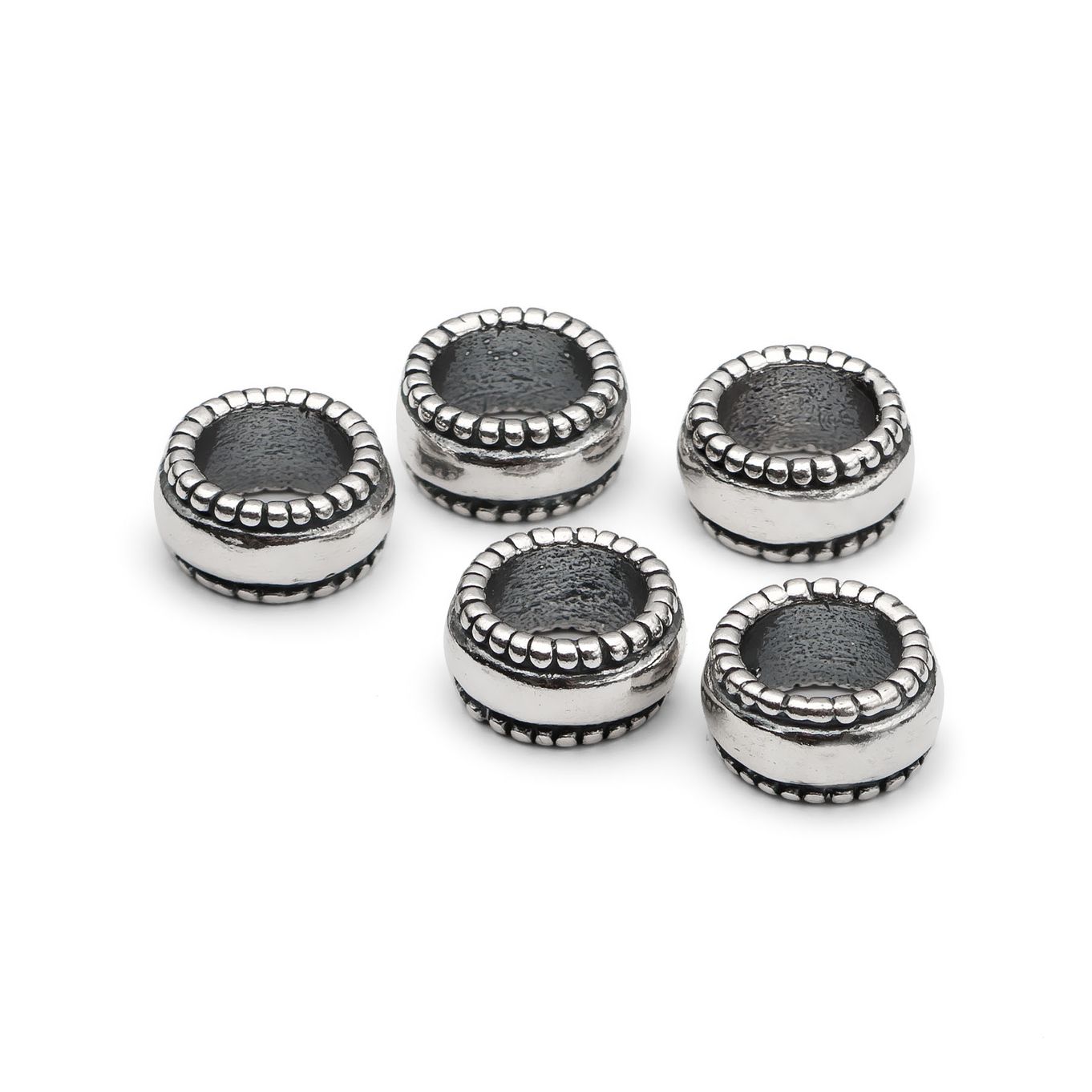 Sterling Silver Decorative Edge Charm Beads