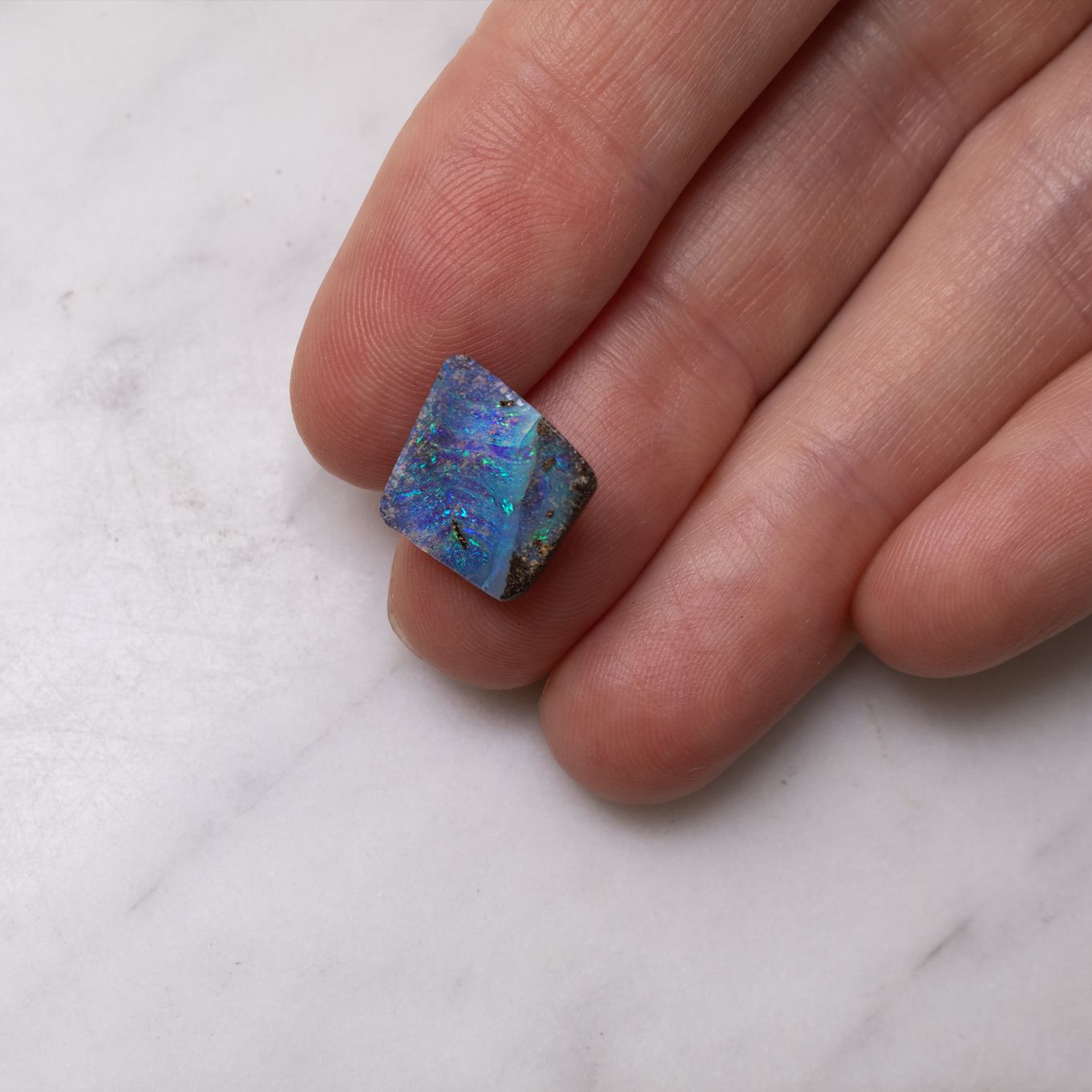 Australian Boulder Opal Freeform Cabochon, Approx 15x13mm