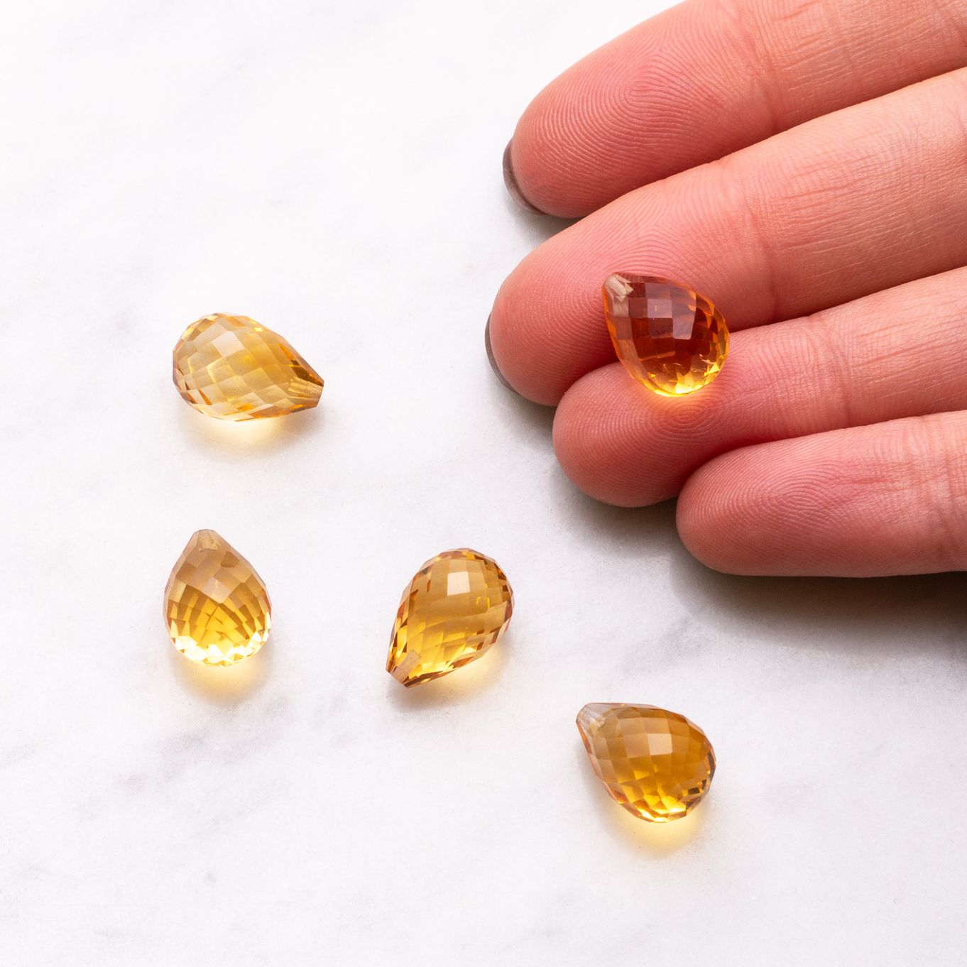 Pair Citrine Briolette - Faceted Gemstone - Pear Citrine Pair For Earring 18x14x8 mm Pair Citrine Stone - Citrine Cut Stone - online Cut Stone