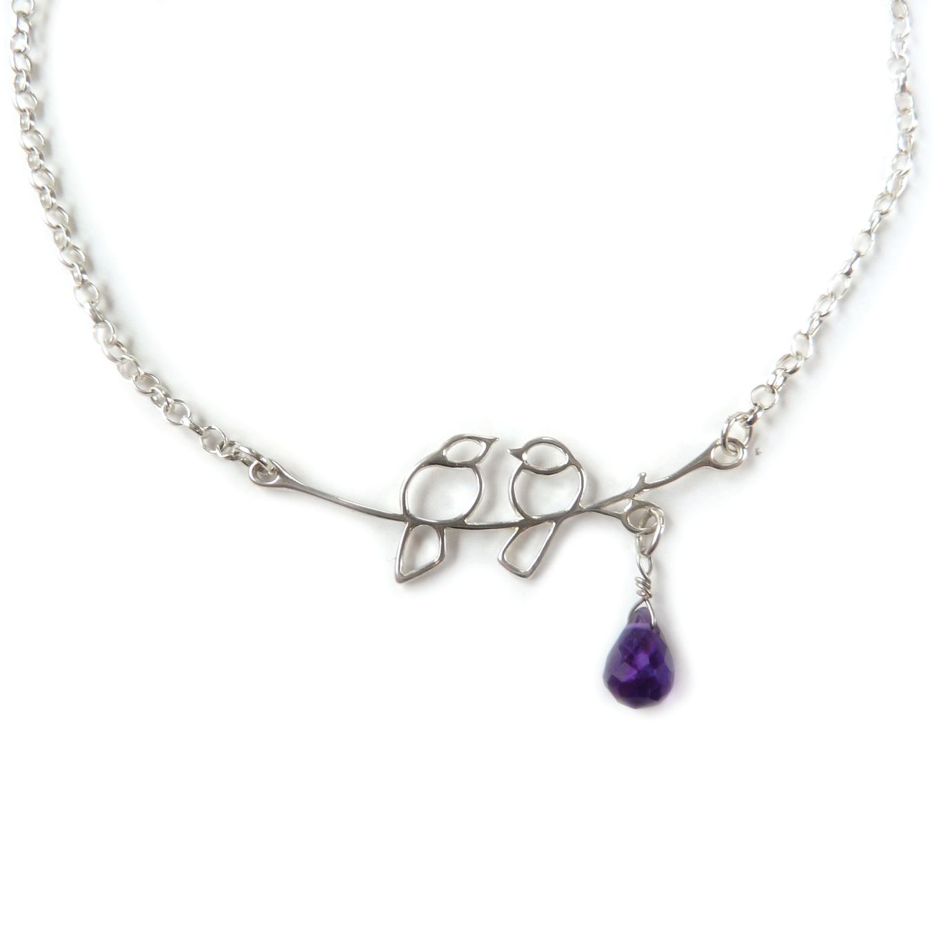 Sterling Silver Lovebird Necklace