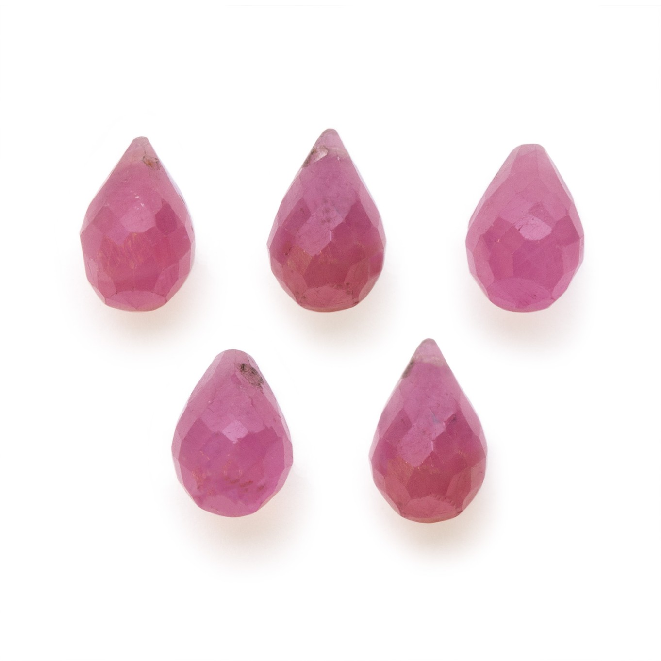 Ruby Drop Shape Faceted Briolette Gemstone Beads - Approx From 6mm