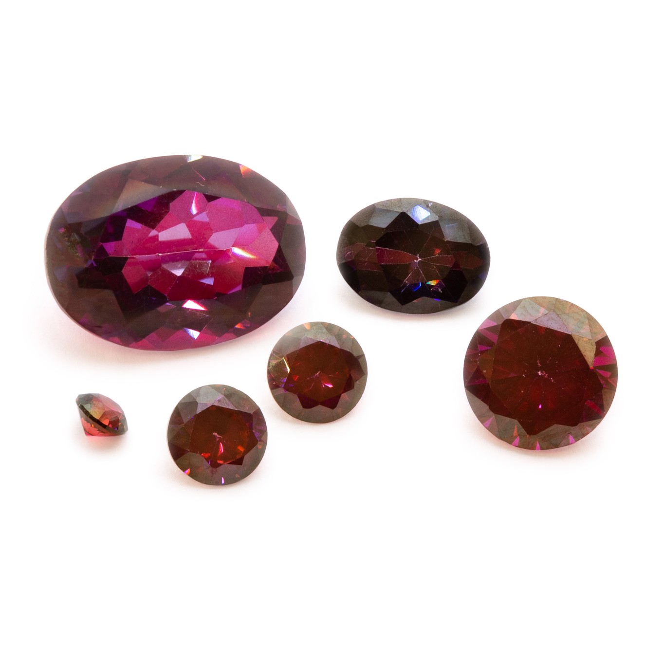 Magenta Glow Cubic Zirconia Faceted Stones