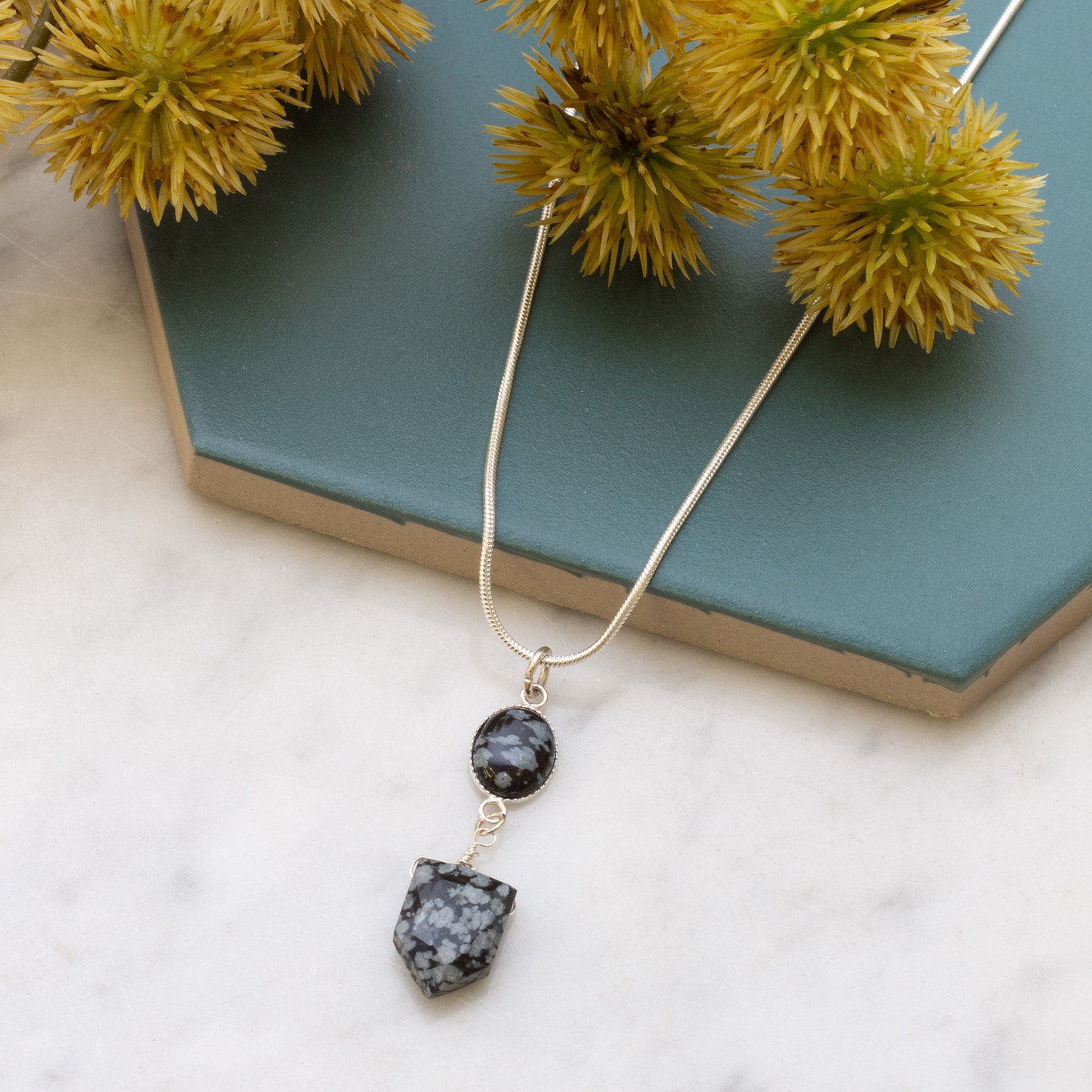 Snowflake Obsidian Necklace