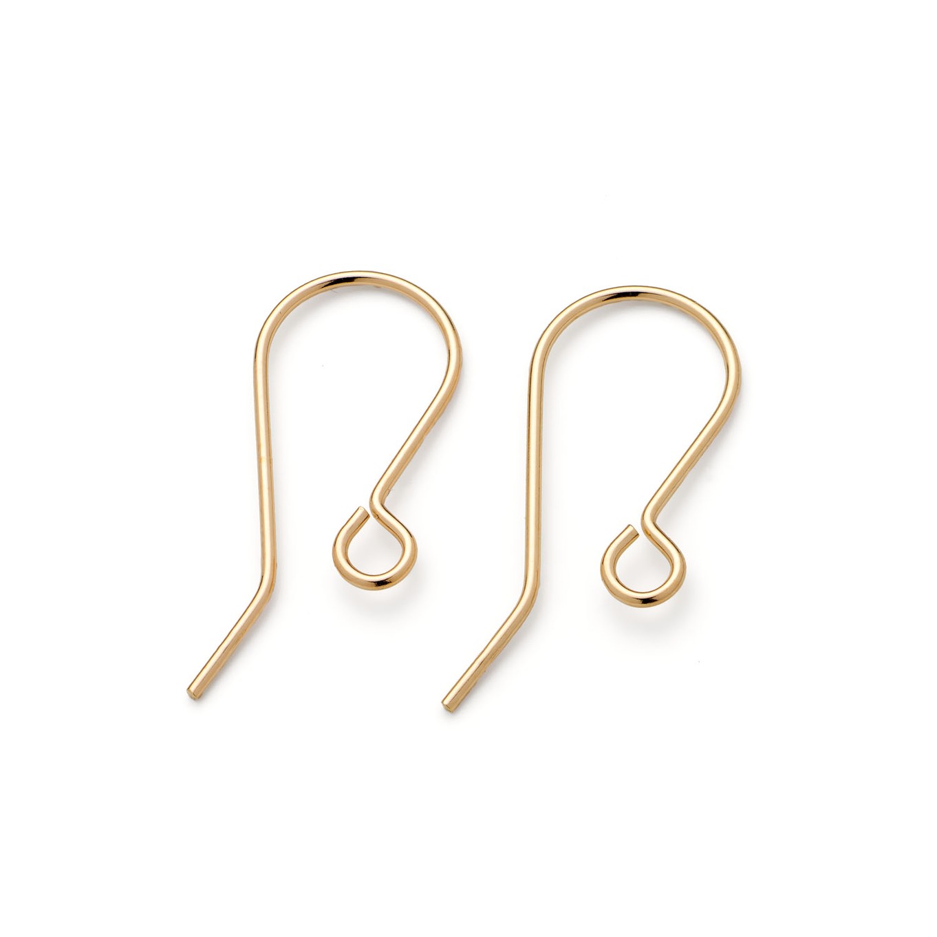 9ct Gold Plain Shepherds Crook Earwires (Pair)