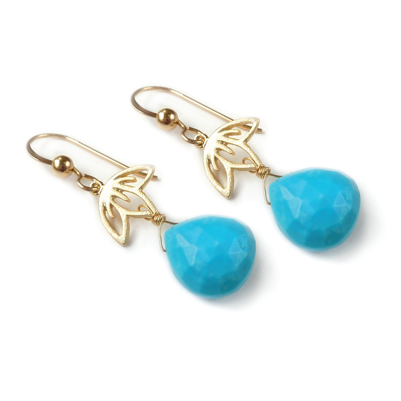 Gold Vermeil Turquoise Drop Earrings