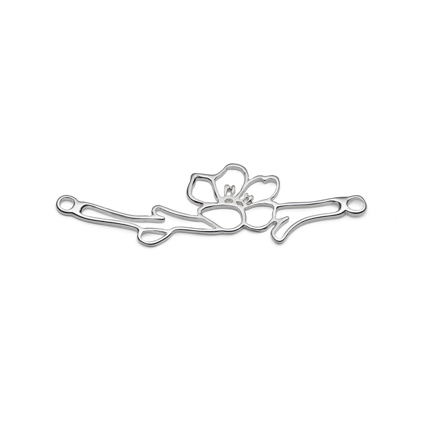 Sterling Silver Connector Cherry Blossom Connector Link