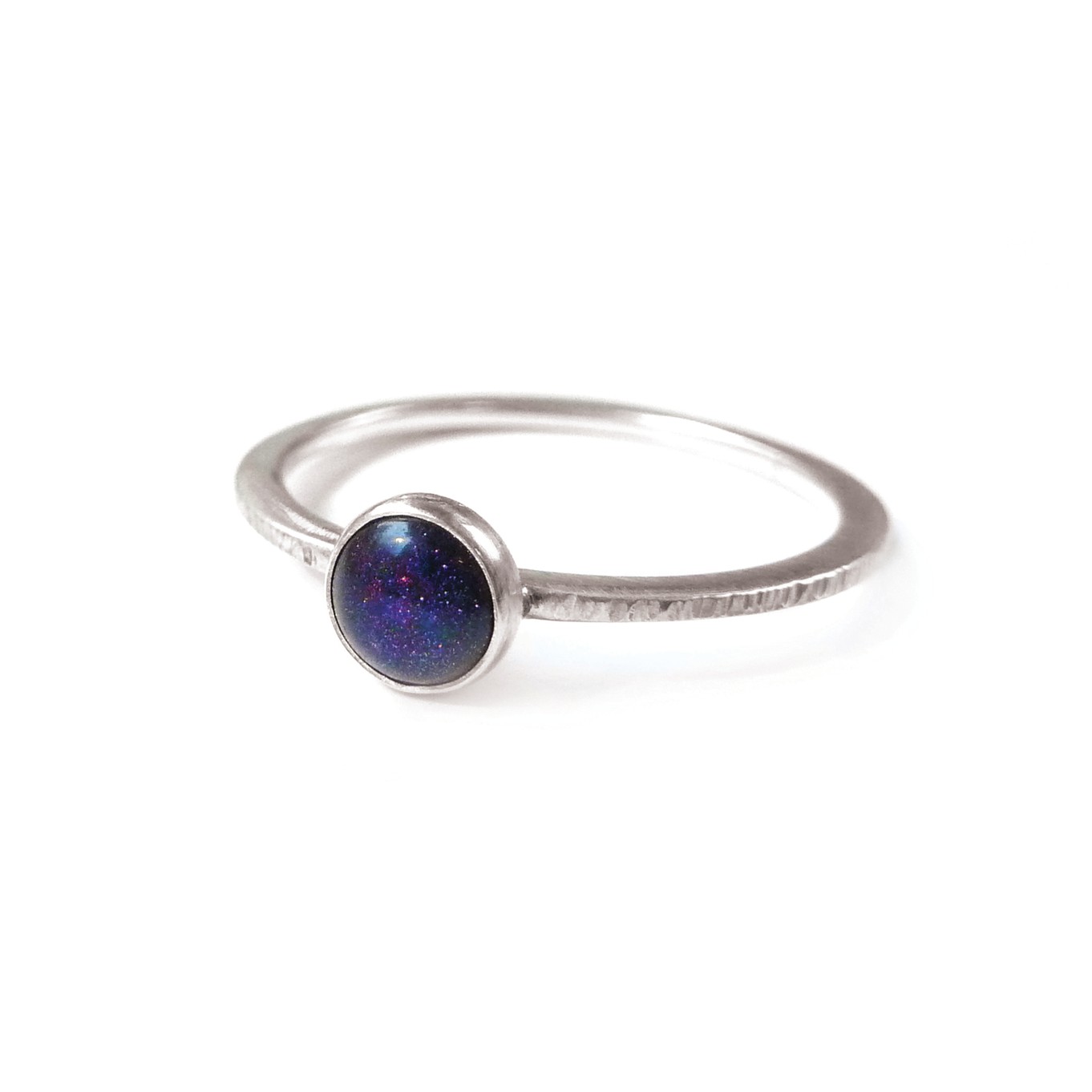 Blue Goldstone Bezel Cup Ring