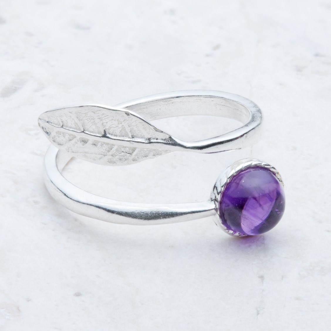 Amethyst Cabochon Adjustable Ring