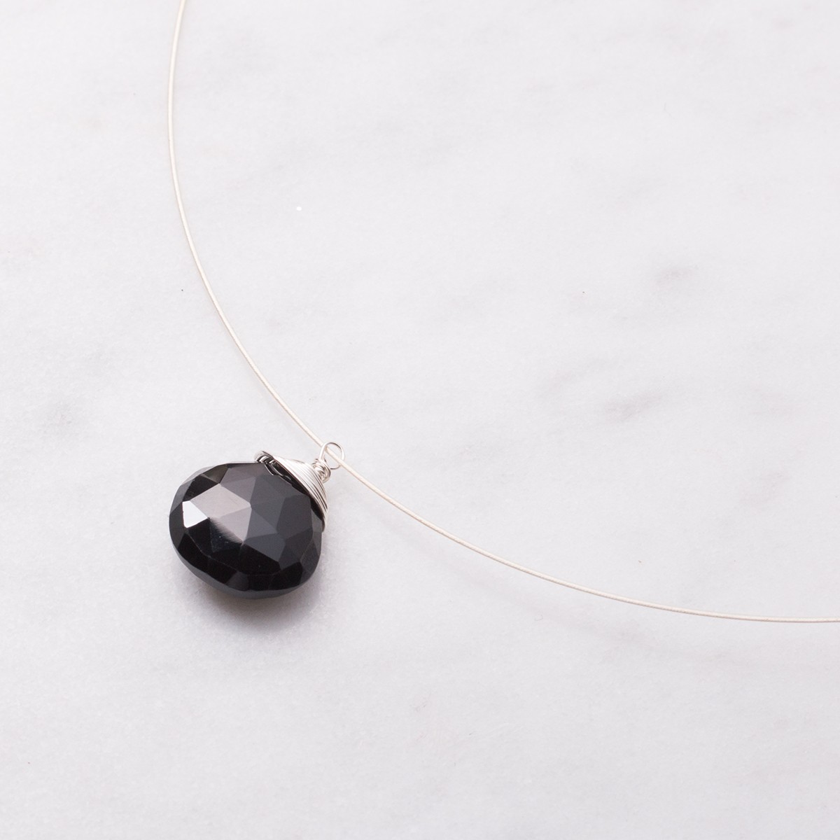 Black Spinel Briolette Necklace