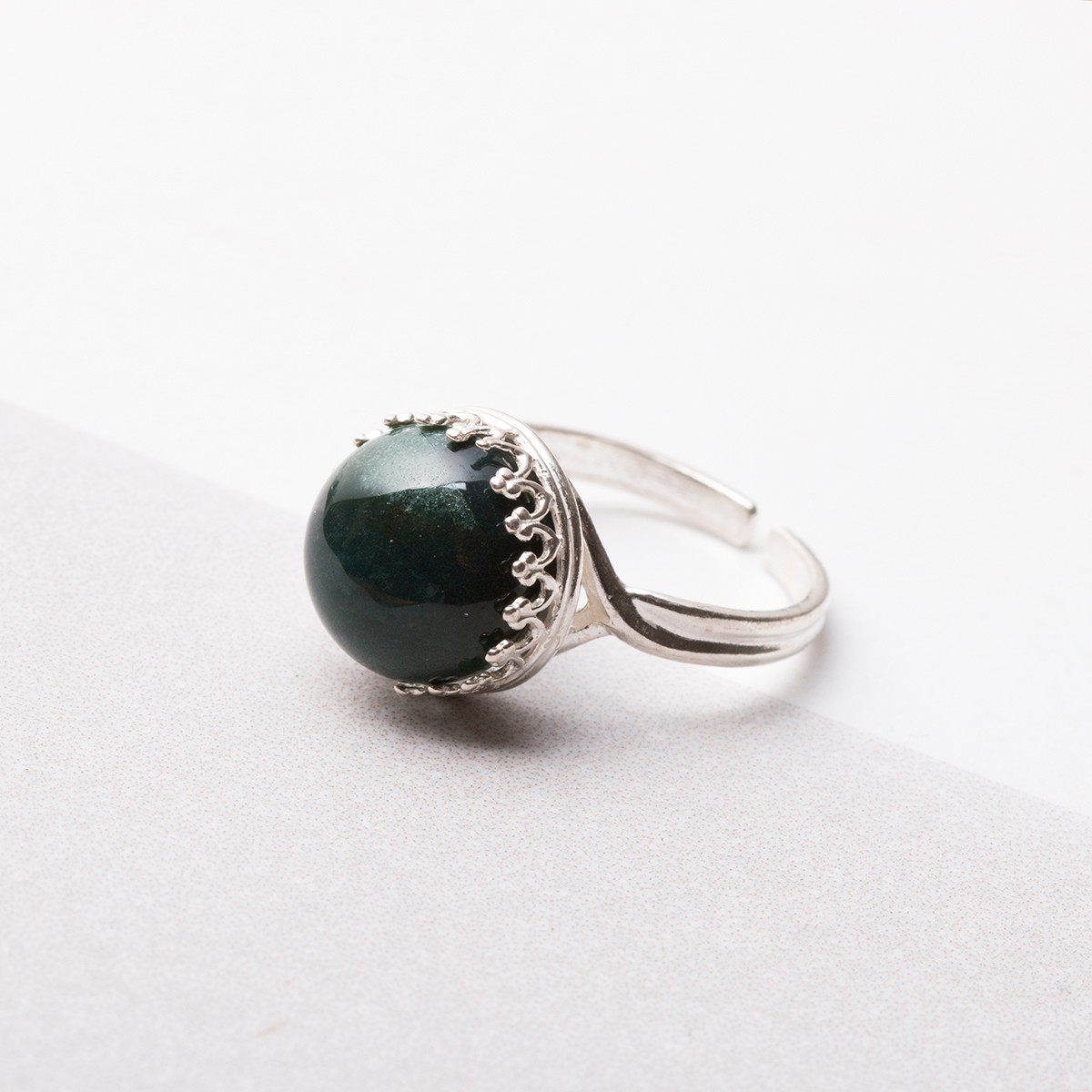 Green Moss Agate Ring