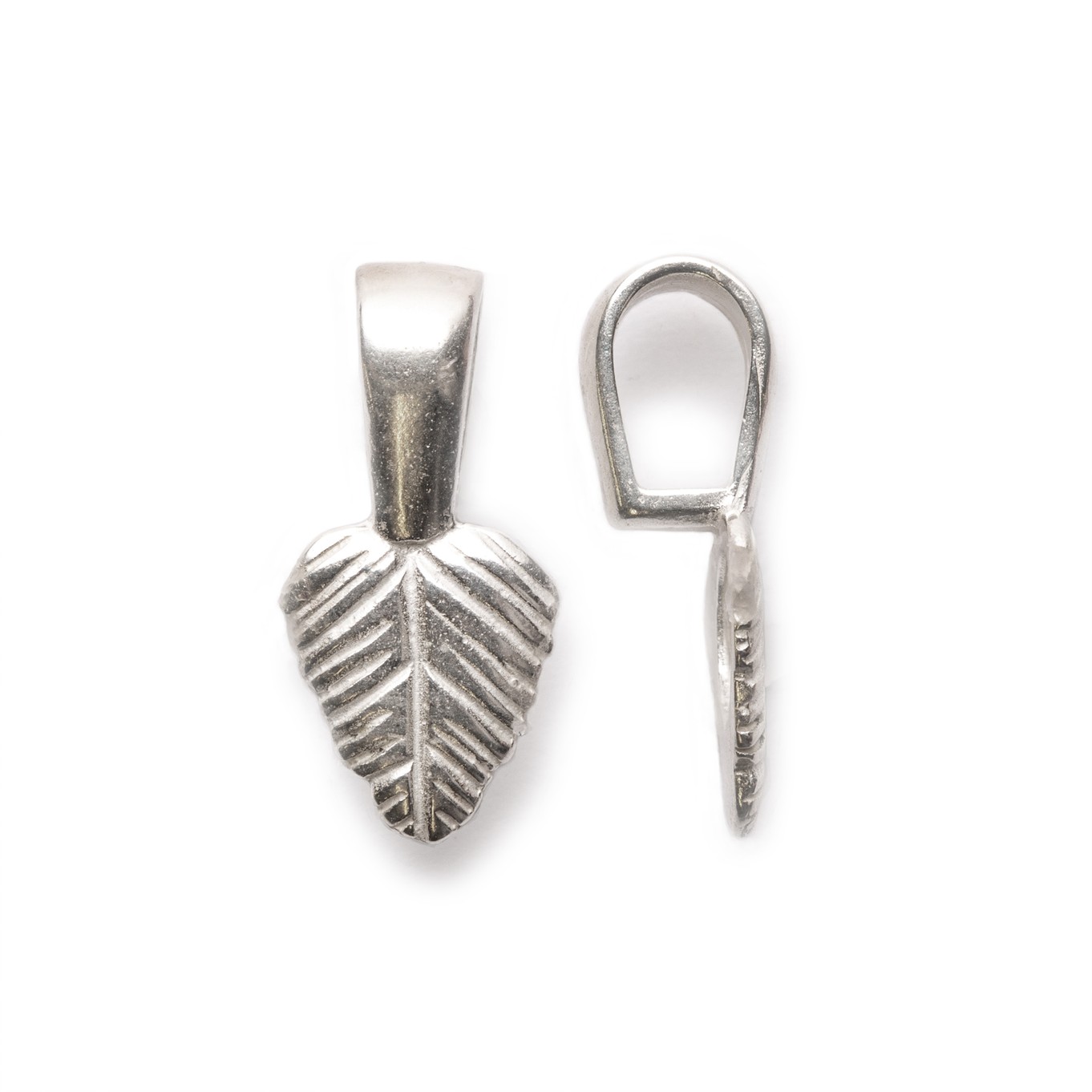 Silver Plated Leaf Design Glue-On Bail