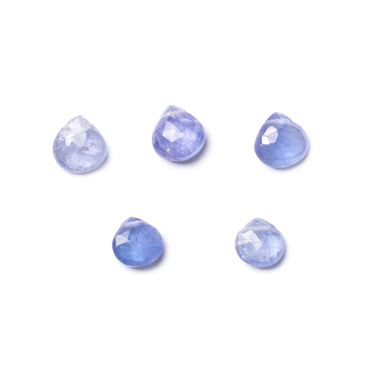 Tanzanite Faceted Heart Briolettes - Approx From 5mm