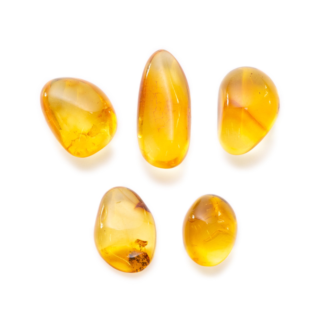 Natural Baltic Amber Tumbled Polished Stones (Undrilled) - Various sizes