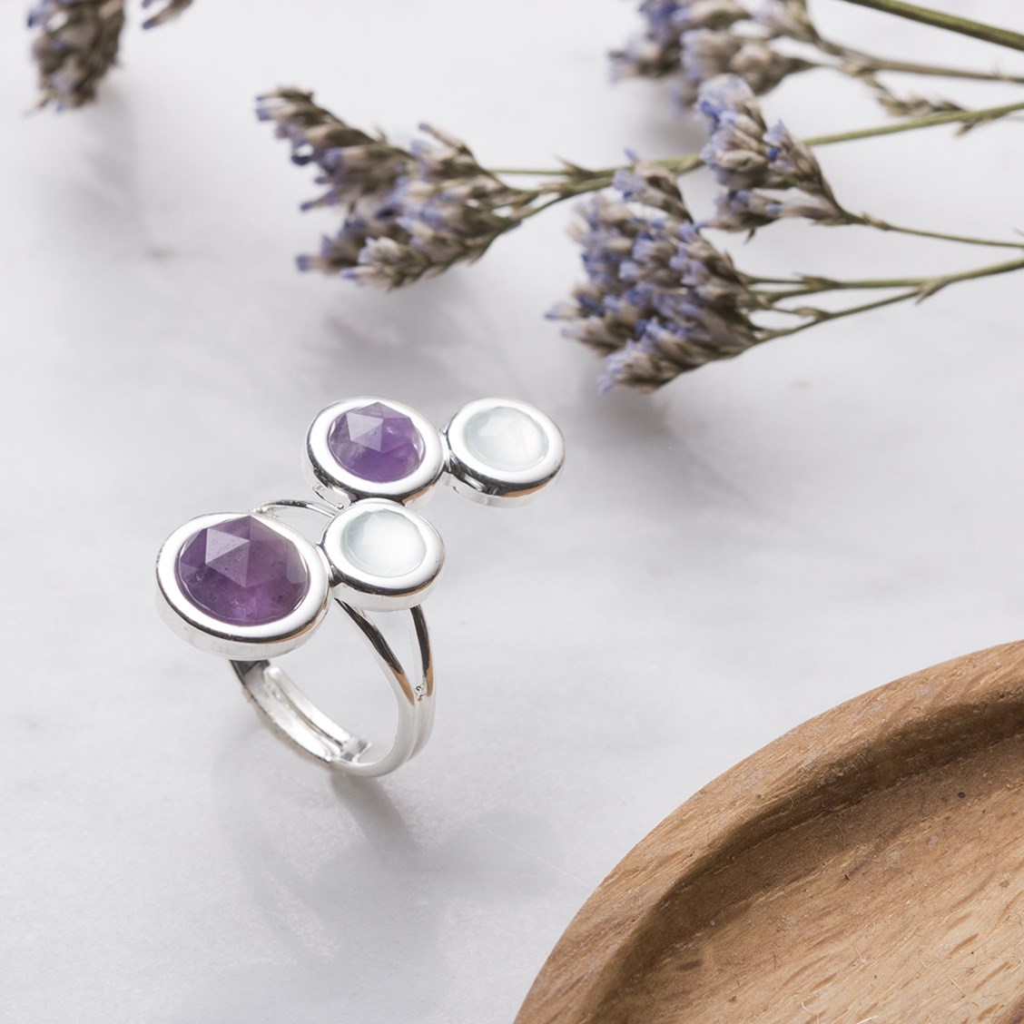 amethyst and chalcedony adjustable ring.jpeg