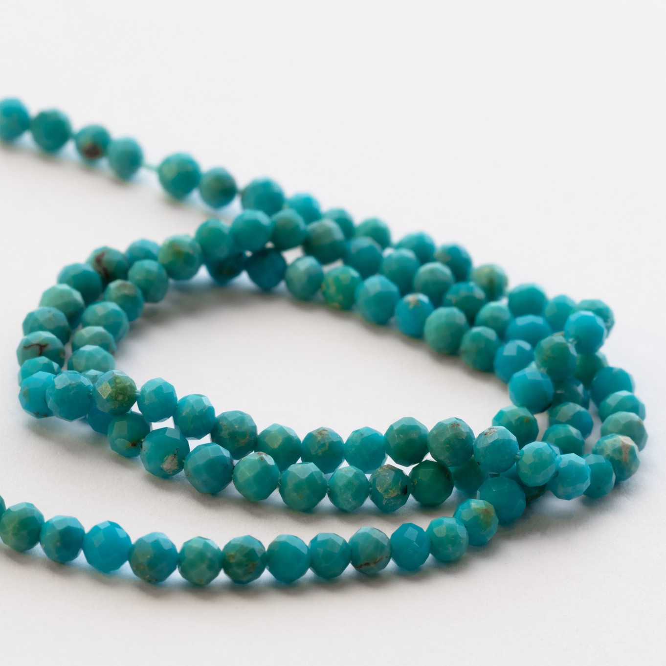 Turquoise Faceted Round Beads - Approx From 3mm