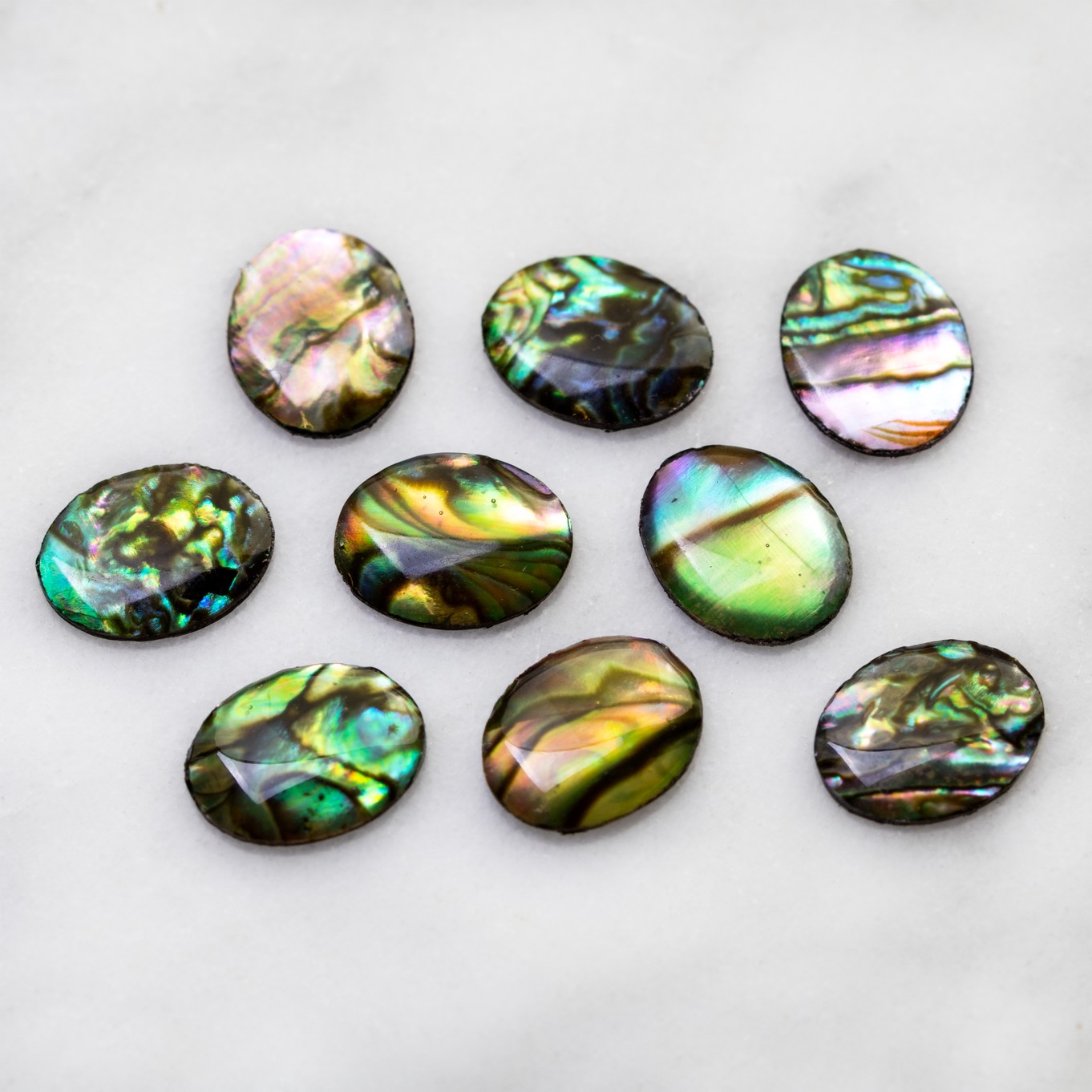 Paua Shell Doublet Cabochons, 10x8mm oval