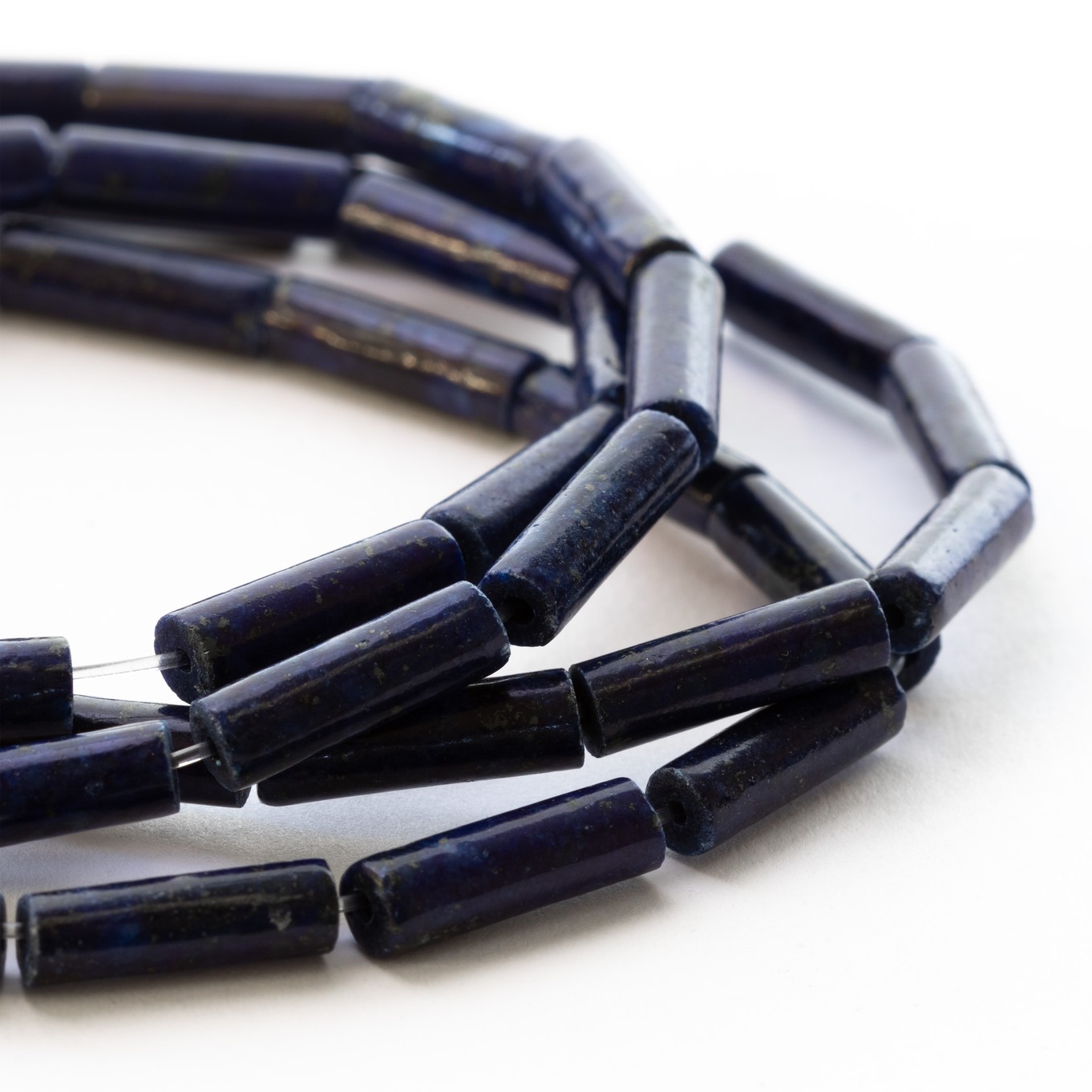 Lapis Lazuli Tube Beads - Approx 13x4mm