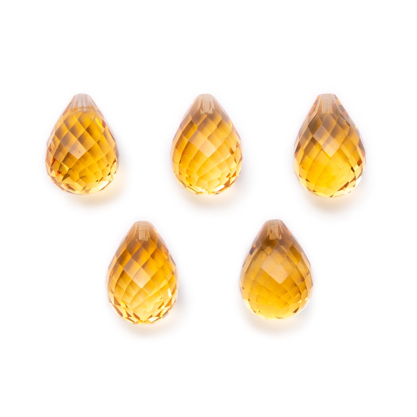 Citrine Top Drilled Faceted Teardrop Briolette Beads, 13x9mm teardrop