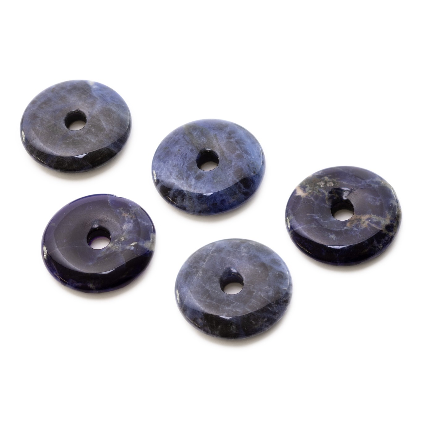 Sodalite Gemstone Donut, Approx 25mm