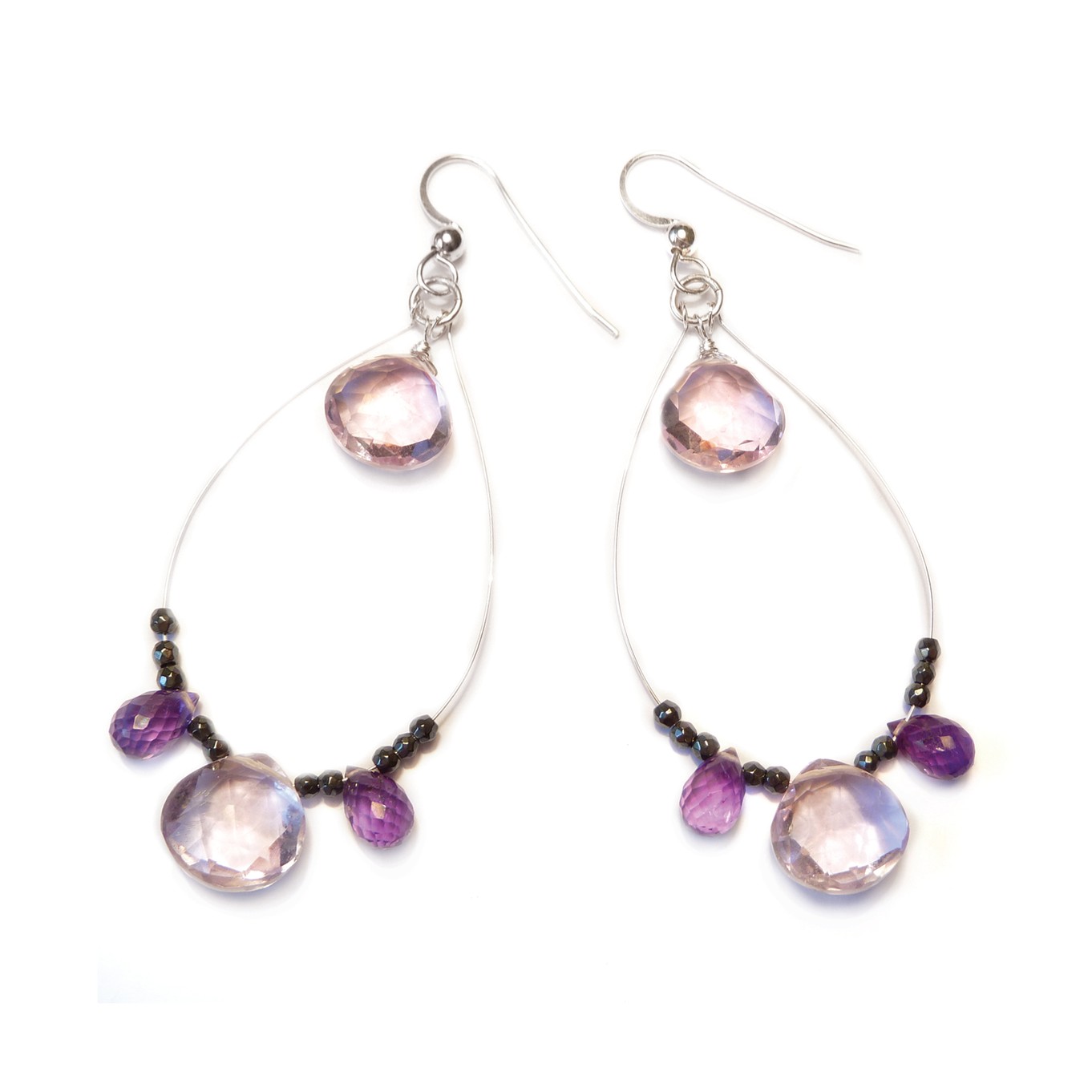 Amethyst Briolette Drop Earrings 