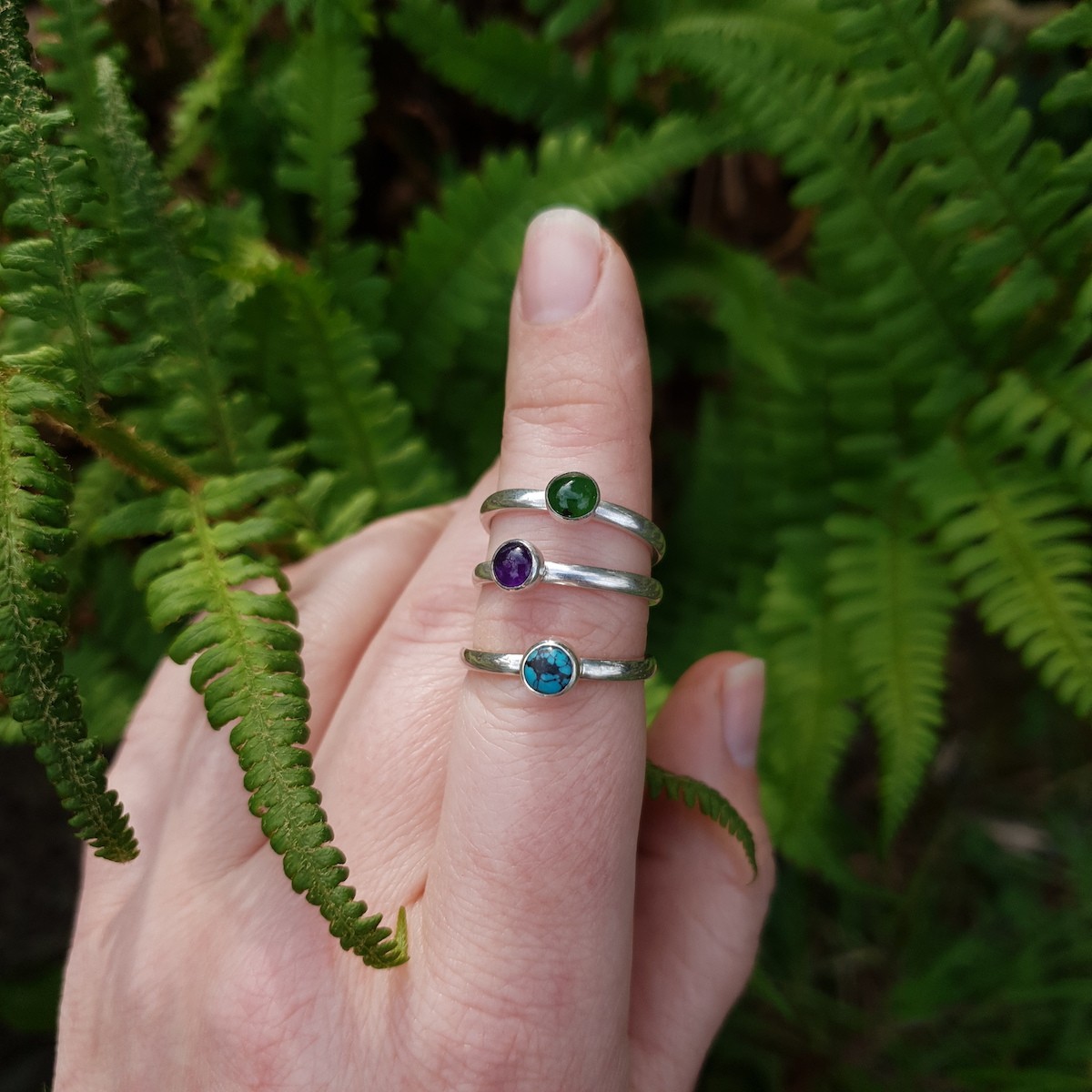 gemstone bezel set ring