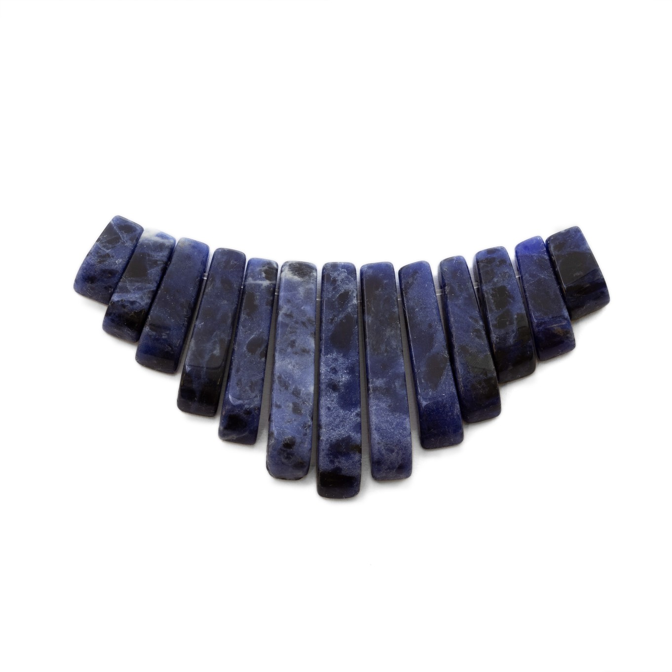 Sodalite Tapered Gemstone Bead Set with 13 Pieces