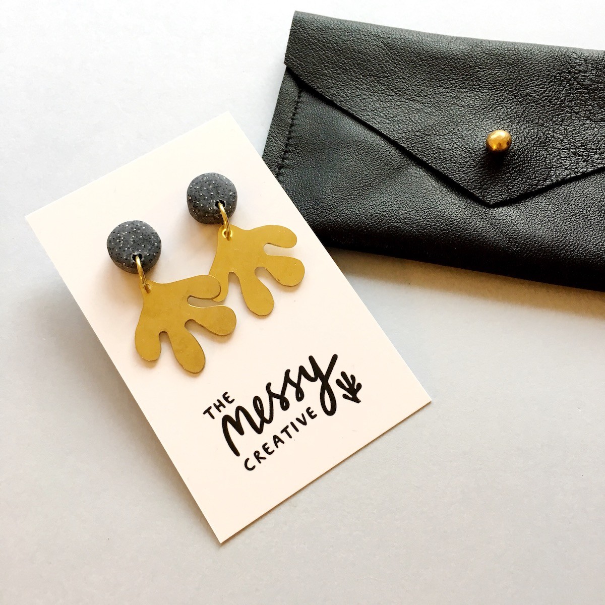 brass & polymer clay earrings