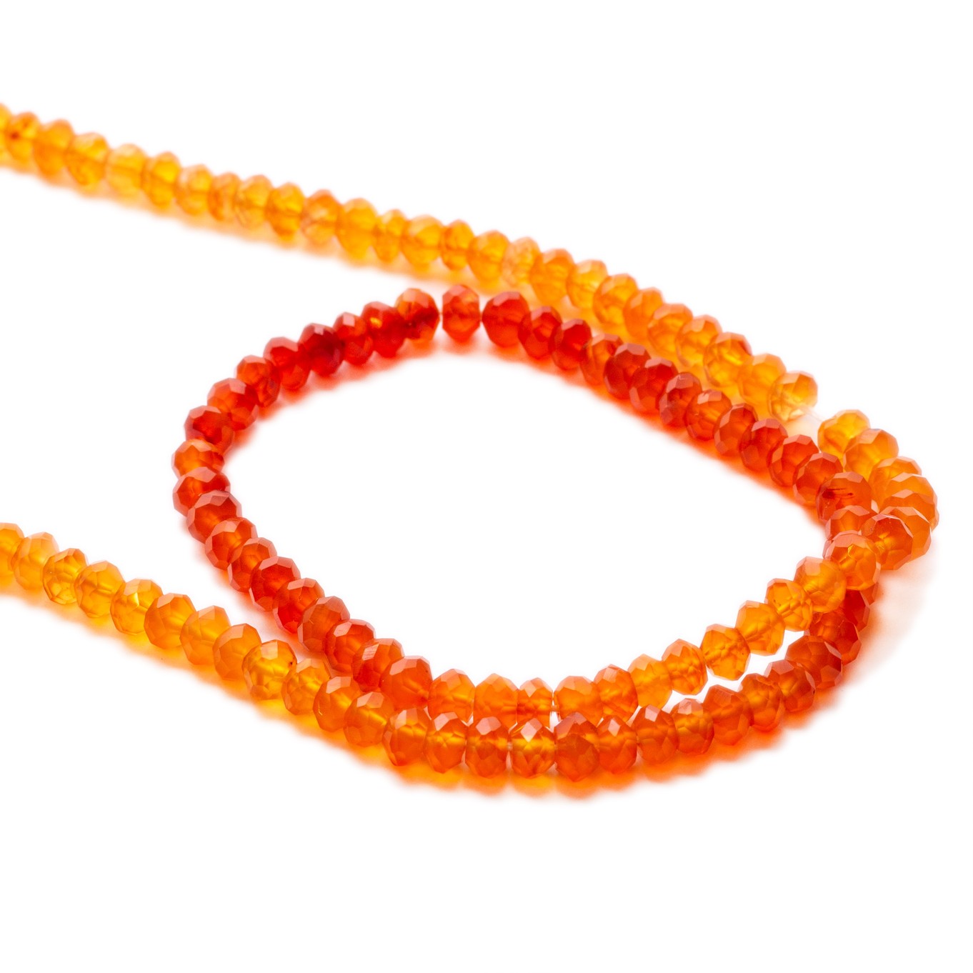 Carnelian Shaded Faceted Rondelle Beads - Approx 4x3mm