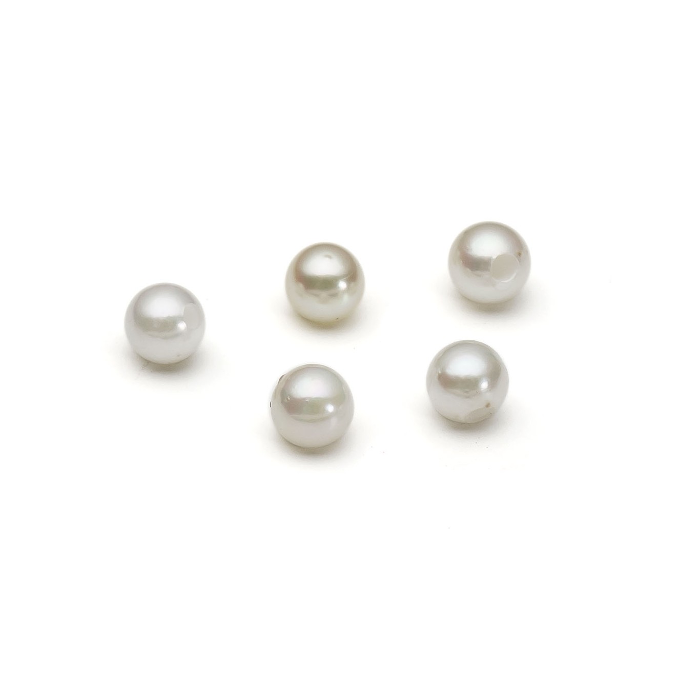 Cultured Saltwater Half Drilled White Pearls - Various Sizes