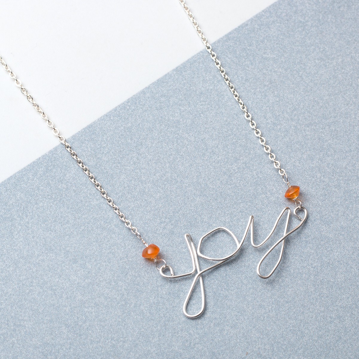 Wire Word Joy Necklace