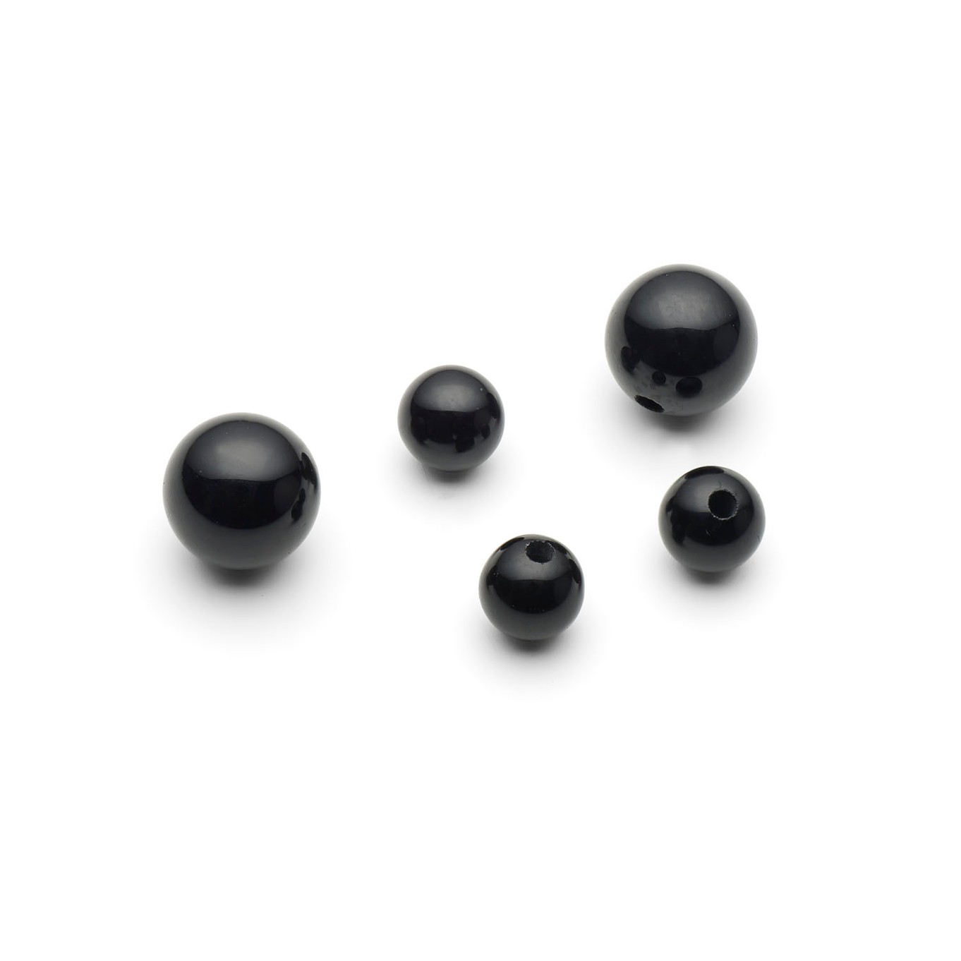 Black Onyx Round Half Drilled Beads - Various sizes