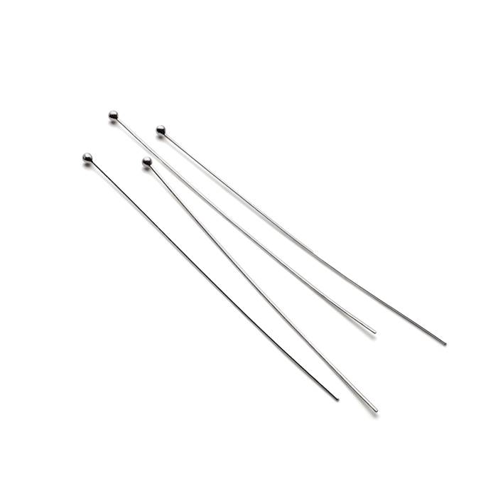 SF184-Sterling Silver Fine 52mm Headpin with Ball