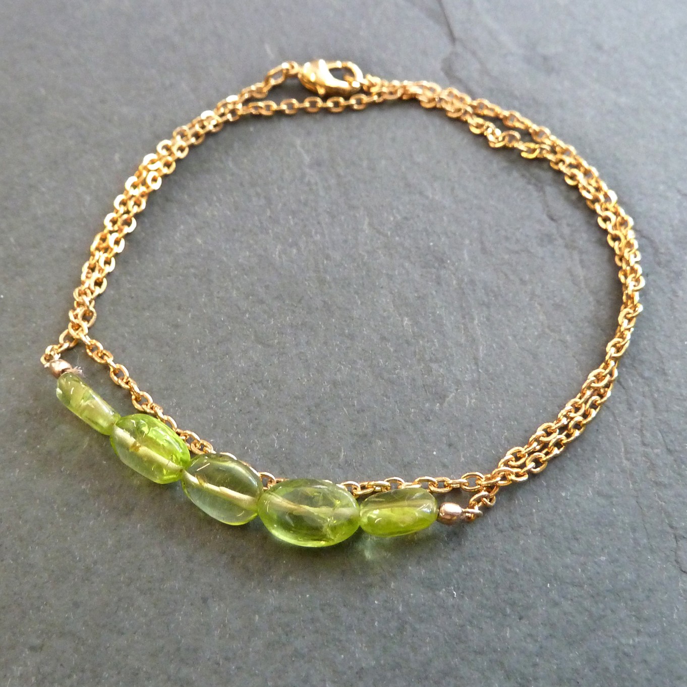 Gold Peridot Bracelet